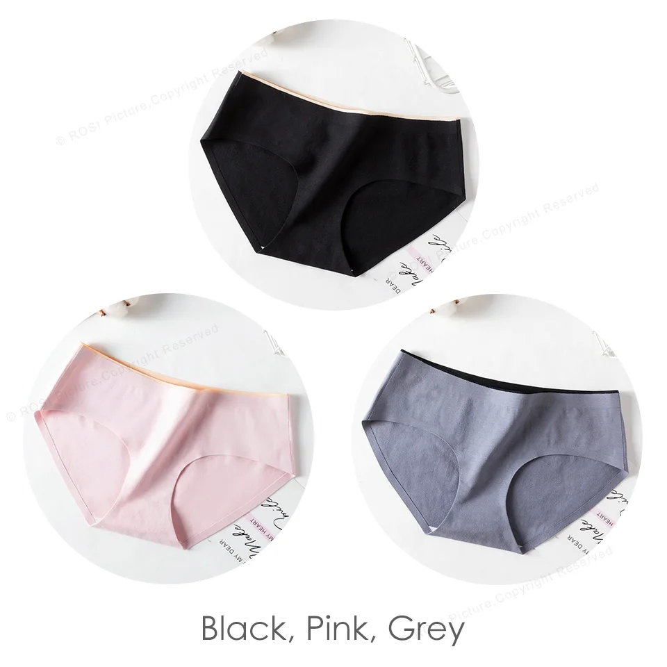 Black Pink Grey Новые Бесшовные женские трусы, сексуальные хлопковые трусики, женское нижнее белье, трусы, женское нижнее белье, интимные женские трусики - Цвет: Black Pink Grey