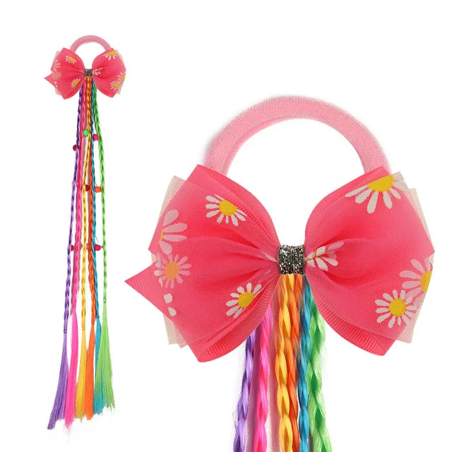 Новый 4 5 дюймов кружевное платье с бантом и принтом в виде твист парик для девочек