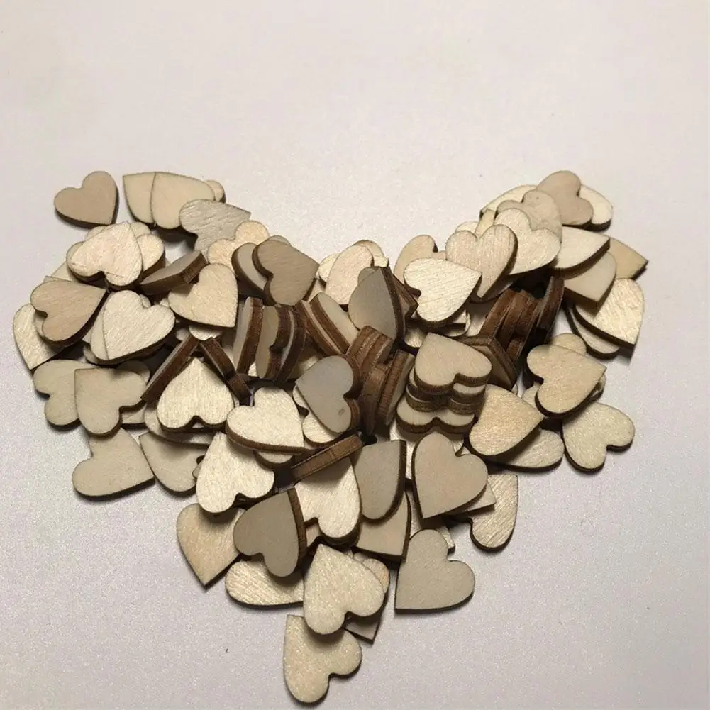 

Creative 3D DIY Wooden Love Patch Handmade Accessories Heart Shape Wood Chips Buttons Decorative for Scrap Booking Z3V0