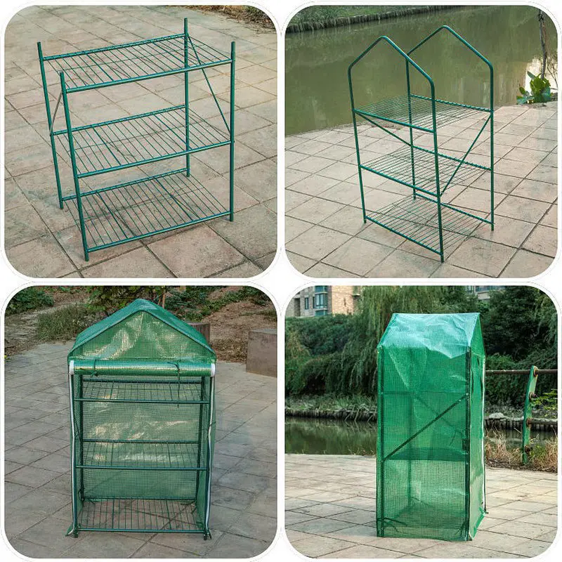 AULAYSED 120x70x46 см 3 яруса кружевных мини-теплица с полиэтиленовая Крышка-н-ролл обувь на каблуках со шнуровкой и застежкой-молнией; двери Водонепроницаемый фетровые шляпы Портативный тепличная палатка