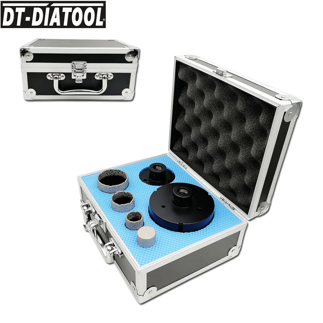 DT-DIATOOL 6pcs/kit M14 Vacuum Brazed Diamond Drill Core Bits Set Mixed Size Hole Saw & 1pc Finger Bit For Tile Granite Marble