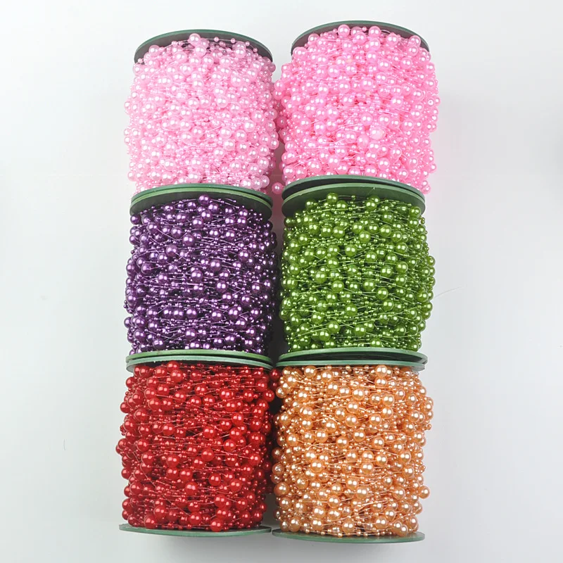 5 метров белая леска искусственная цепочка с жемчужными бусинами гирлянда цветы