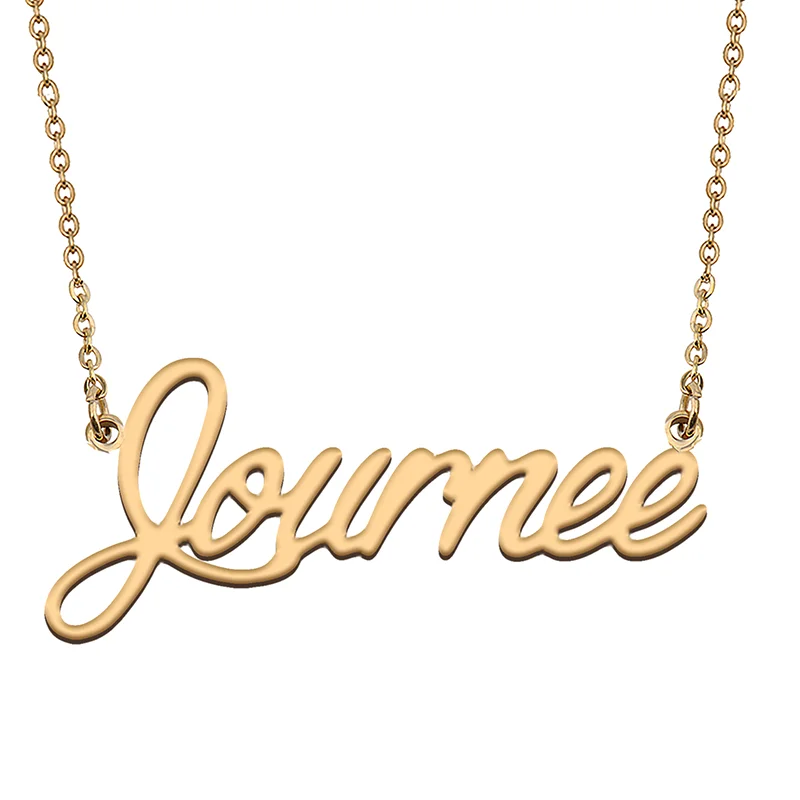 Journee Custom Name Necklace Customized Pendant Choker Personalized Jewelry Gift for Women Girls Friend Christmas Present