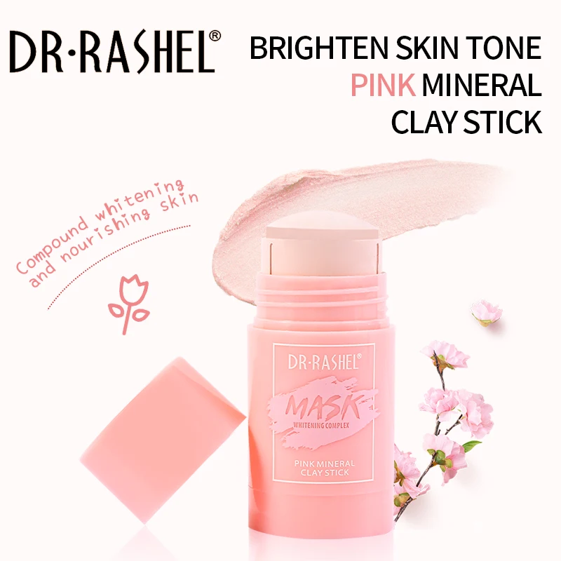 

DRRASHEL Smear Type Pink Mineral Clay Stick Moisturizing Deep Cleansing Solid Mask Oil Control Clay Solid Stick