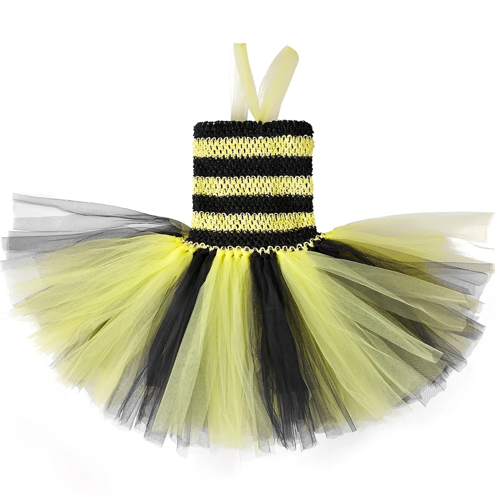 1 комплект платье-пачка для девочек с Пчелой желтое черное крыльями цветочным