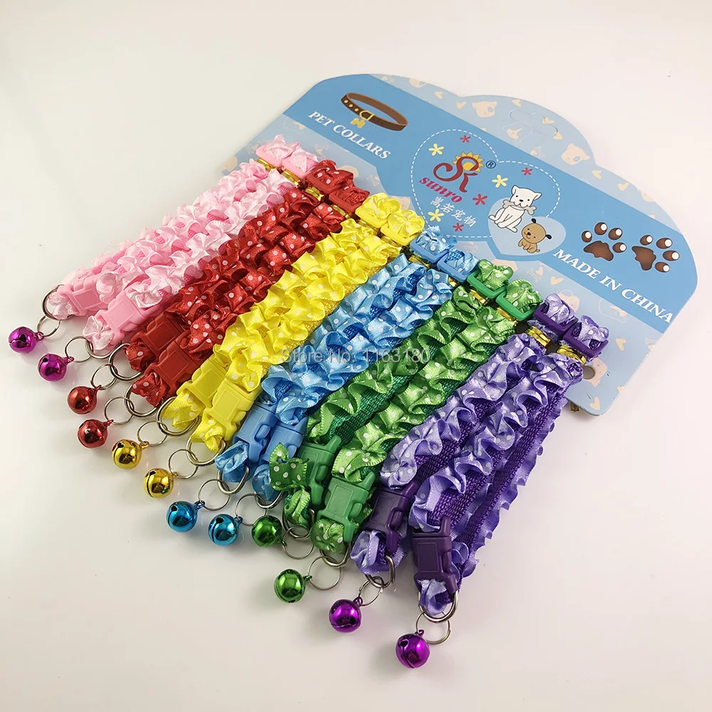 Ошейники с колокольчиком для домашних животных нейлоновые мягкие карамельные