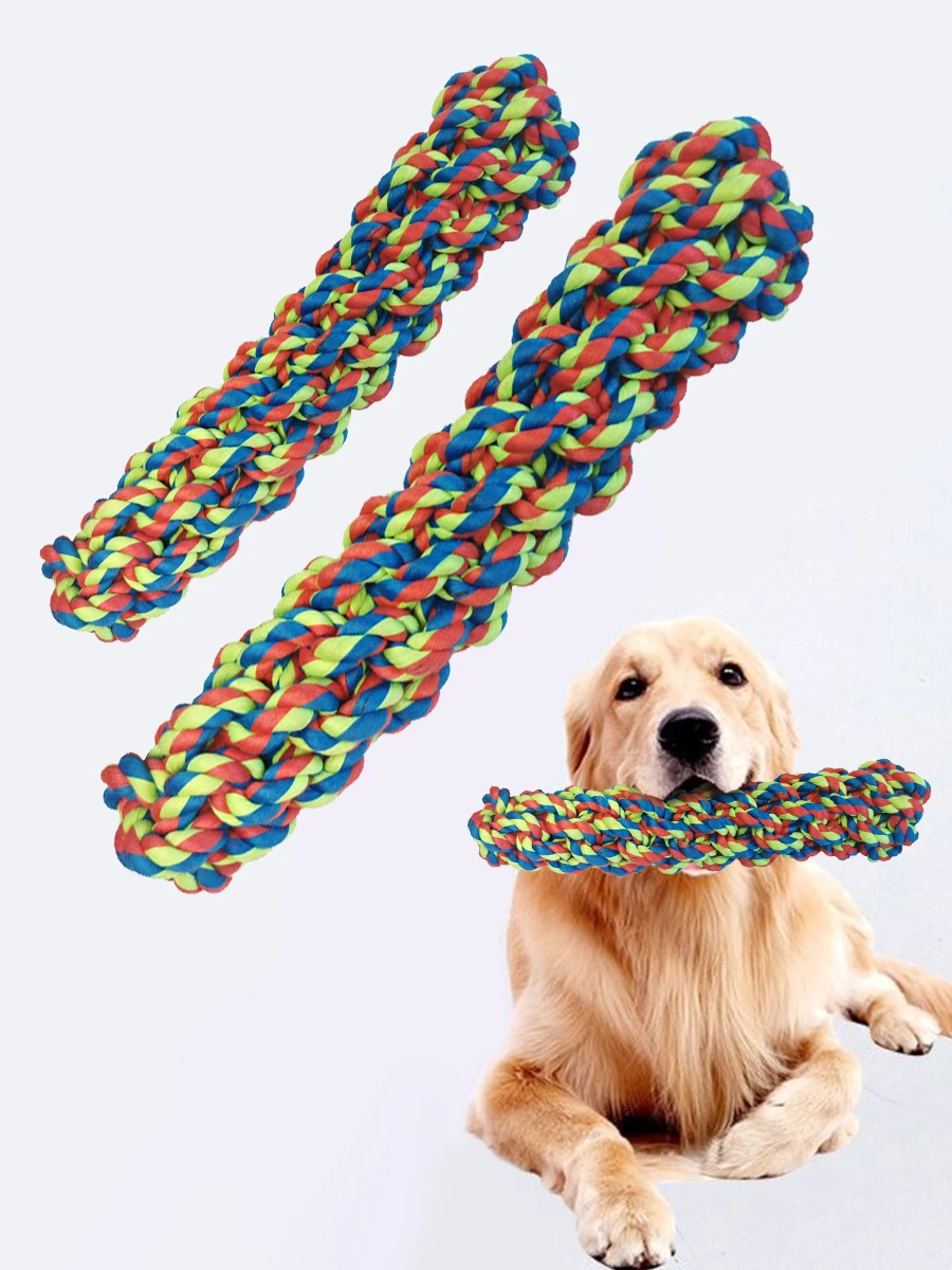 

1PC Dog Bite Rope Toys Pet Grind Tooth Toys Cotton Rope Material Harmless Dogs Tooth Cleaning Toys Pet Dog Rope Toys