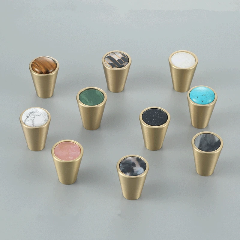 

Nordic Brass Shell Knob Modern Minimalist Wardrobe Cabinet Door Handle Drawer Single Hole Pure Copper Hook