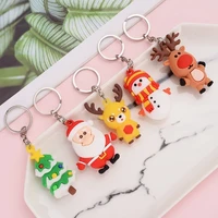 cute cartoon anime keychain sika deer santa claus christmas tree keychains for backpacks kids friends christmas gift jewelry