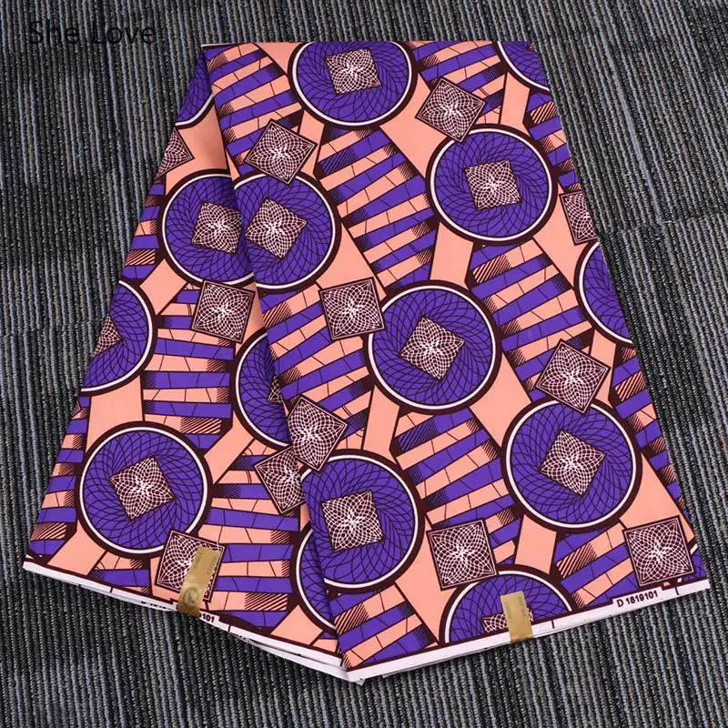 Африканская полиэфирная ткань Chzimade 1 ярд из Анкары фиолетовый розовый цвет