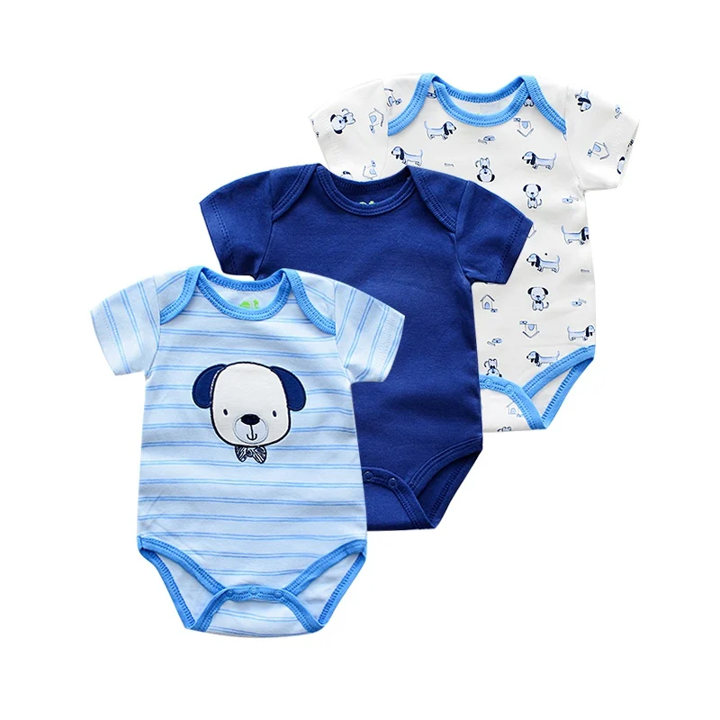 color as photo Комбинезон для новорожденных, комбинезон, хлопок, лето, Roupas de bebe, обезьяна, собака, печать, детская одежда, Комбинезон Девочки младенца, 6 шт, 3 шт./лот - Цвет: color as photo