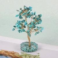 natural stone chips turquoises amethysts tree of life gathering fortune feng shui healing crystal trees home crafts decorations