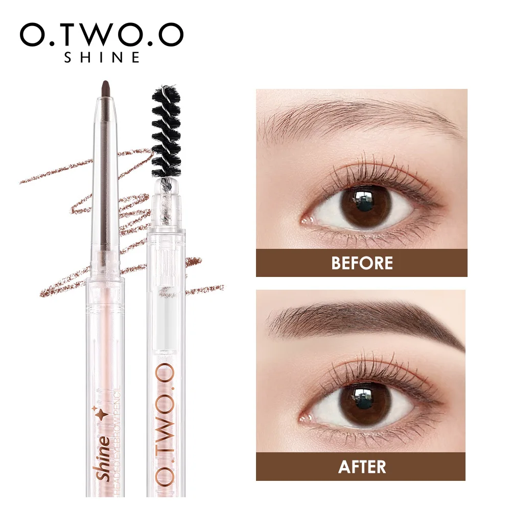 

O.TWO.O Ultra Fine Eyebrow Pencil Brow Enhancers 1.5mm Waterproof Long-lasting Double-ended Brown Tint Shade Eyebrows Makeup