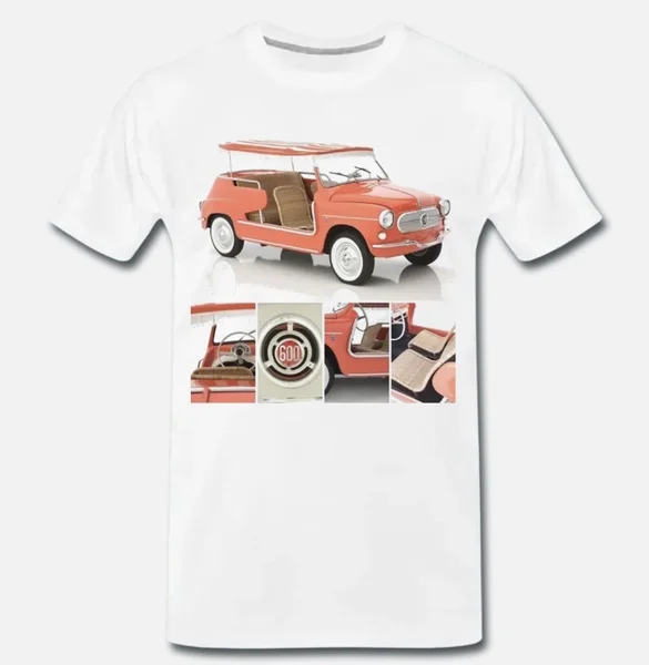 

T-Shirt Shirt Tribute Classic cars fiat ghia Jolly spiaggina Auto Vintage