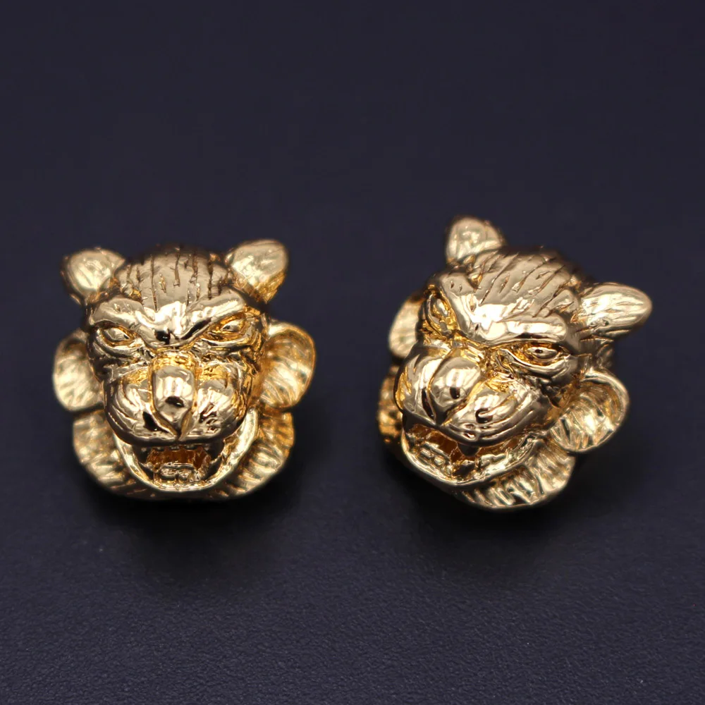 

Бусины-разделители с леопардовой головкой, отверстие 1 мм, латунные металлические качественные космические бусины, подходят для изготовлен...