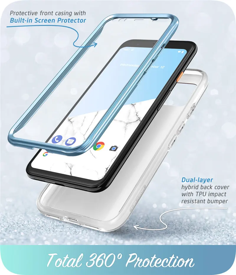 Для Google Pixel 4 XL чехол 6,3 дюймов() I-BLASON Cosmo полный корпус блестящий Мраморный бампер чехол со встроенной защитной пленкой