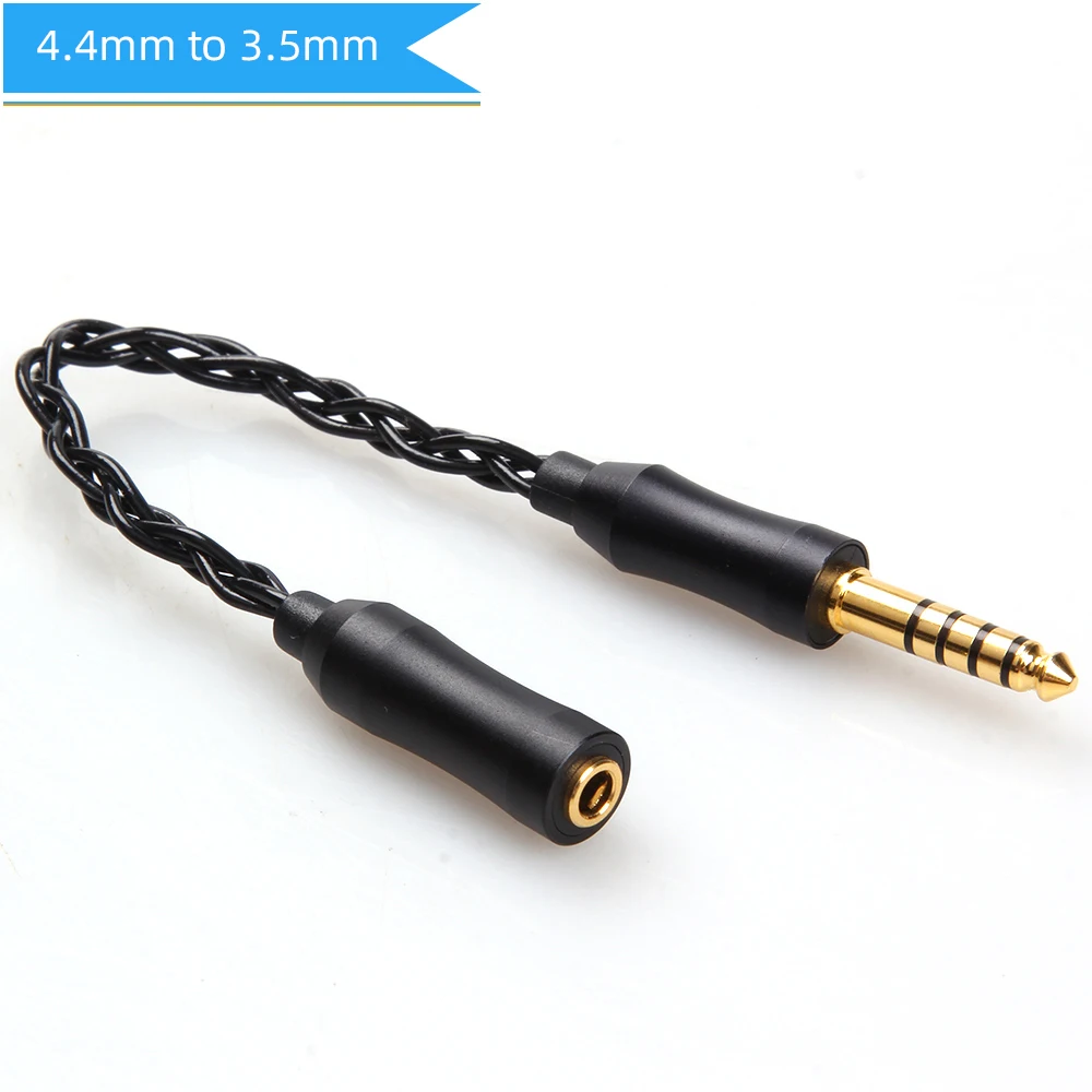 4.4mm to 3.5mm 4-х ядерный монокристаллический Медь посеребренный браслет Кабо сбалансированный аудио адаптер Мужской кабель для преобразования энергии стерео аудио кабель наушников для замены - Цвет: 4.4mm to 3.5mm
