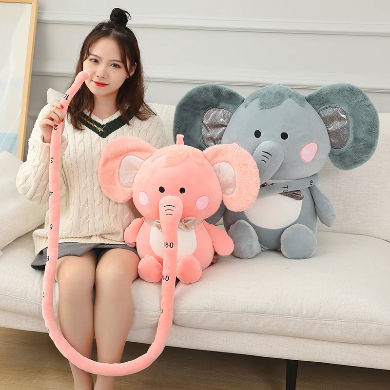 

Soft down cotton filled elephant doll nose can be used as a ruler, skin-friendly sofa backrest pillow kawaii room decor baby toy