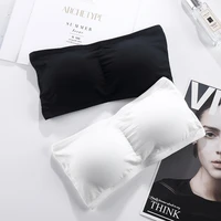 hot sale womens wrapped bra short bottomed vest with bra pad comfortable underwear anti light no steel ring sports black white