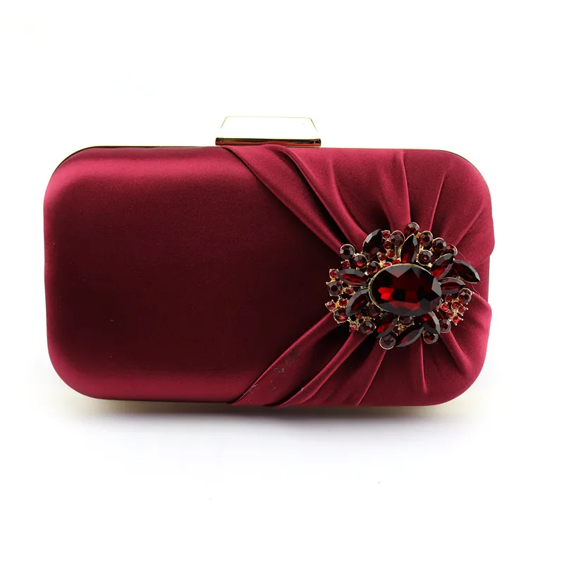 Женский винно красный клатч с аппликацией из кристаллов вечерние кошельки и