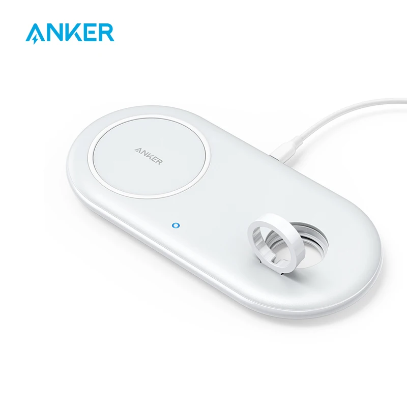 Беспроводная зарядная станция Anker 2 в 1 PowerWave + Pad с держателем для Apple Watch 5/4/3/2