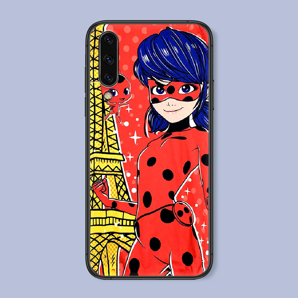 

Seven Star Cartoon Girl Ladybug Phone Case For Samsung Galaxy A 3 5 7 8 10 20 20E 21S 30 30S 40 50 51 70 71 4G black Prime Trend