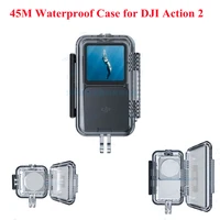 new pre sale telesin for dji action 2 waterproof case sealed diving protective shell 45m waterproof sports camera accessories