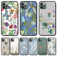 flowers and plants phone case cover for iphone 12 pro max 11 8 7 6 s xr plus x xs se 2020 mini black cell shell