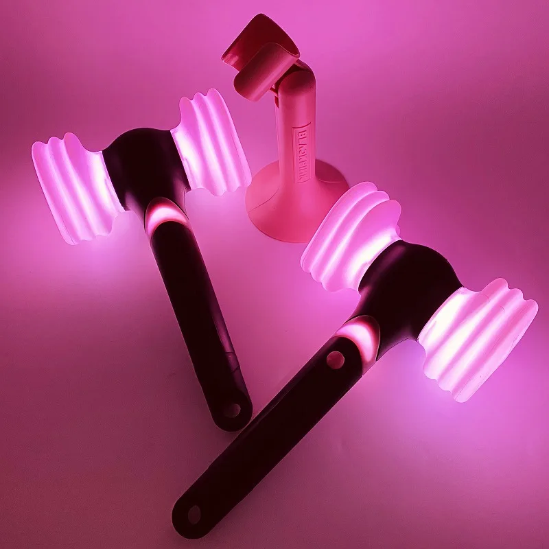 Palo de Cheer oficial de color negro y rosa, martillo de polvo est&aacute;ndar de plata, palo de Cheer negro y rosa, juguete oficial para regalos-0
