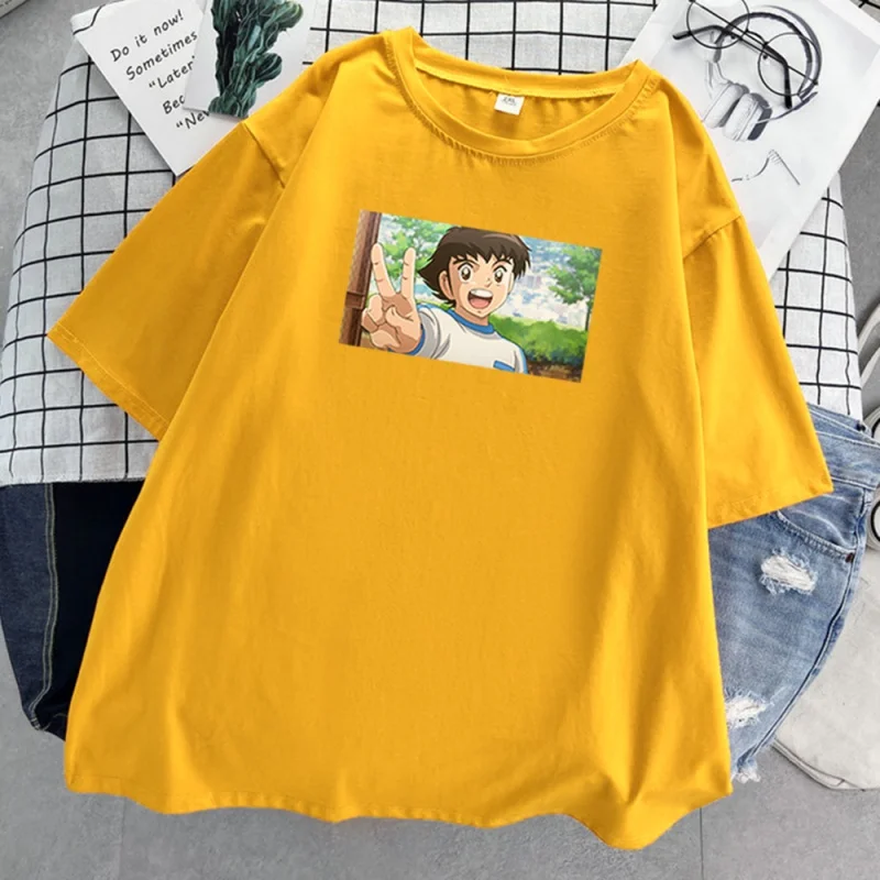 

Capitão de futebol dizer sim preto t das mulheres harajuku na moda camiseta estilo coreano tshirts soltas rua moda das mulheres