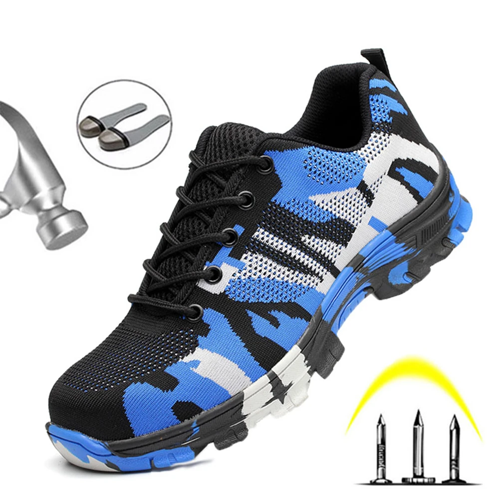 

Safety Shoes Steel Toe Work Shoes Men Women Breathable Indestructible Militar Anti-Smashing Safety Boot Men Plug