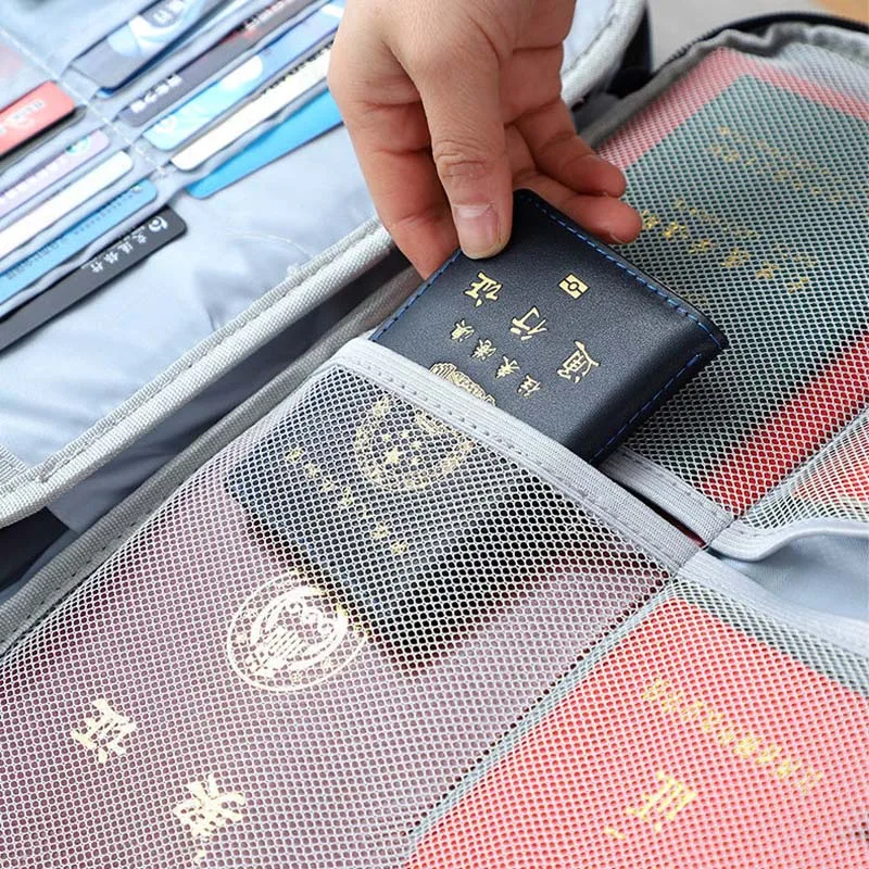 

Multi-Layer Document Tickets Storage Bag Certificate File Large Capacity Organizer Case Home Travel Passport Briefcase With Lock