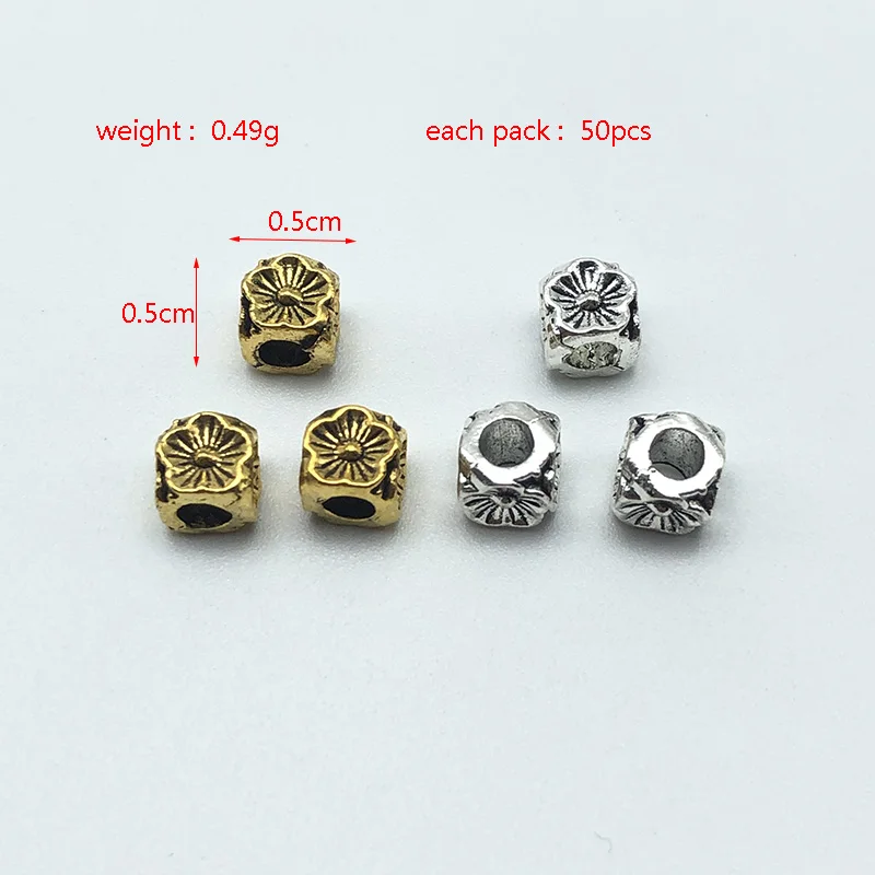 5 мм-8 мм квадратный цветок розы большое отверстие бусины для изготовления