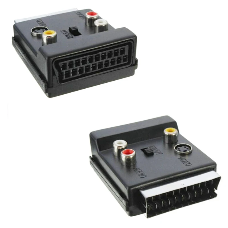 EU RGB Scart 21 Pin Male to Female + 3 RCA AV S Video Adapter Converter With switch | Электроника