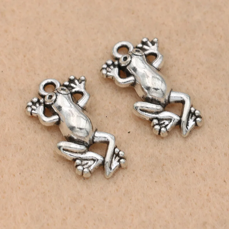 

10pcs Antique Silver Plated Frog Charms Pendants for Jewelry Making Necklace Bracelet DIY Craft Handmade 16x19mm