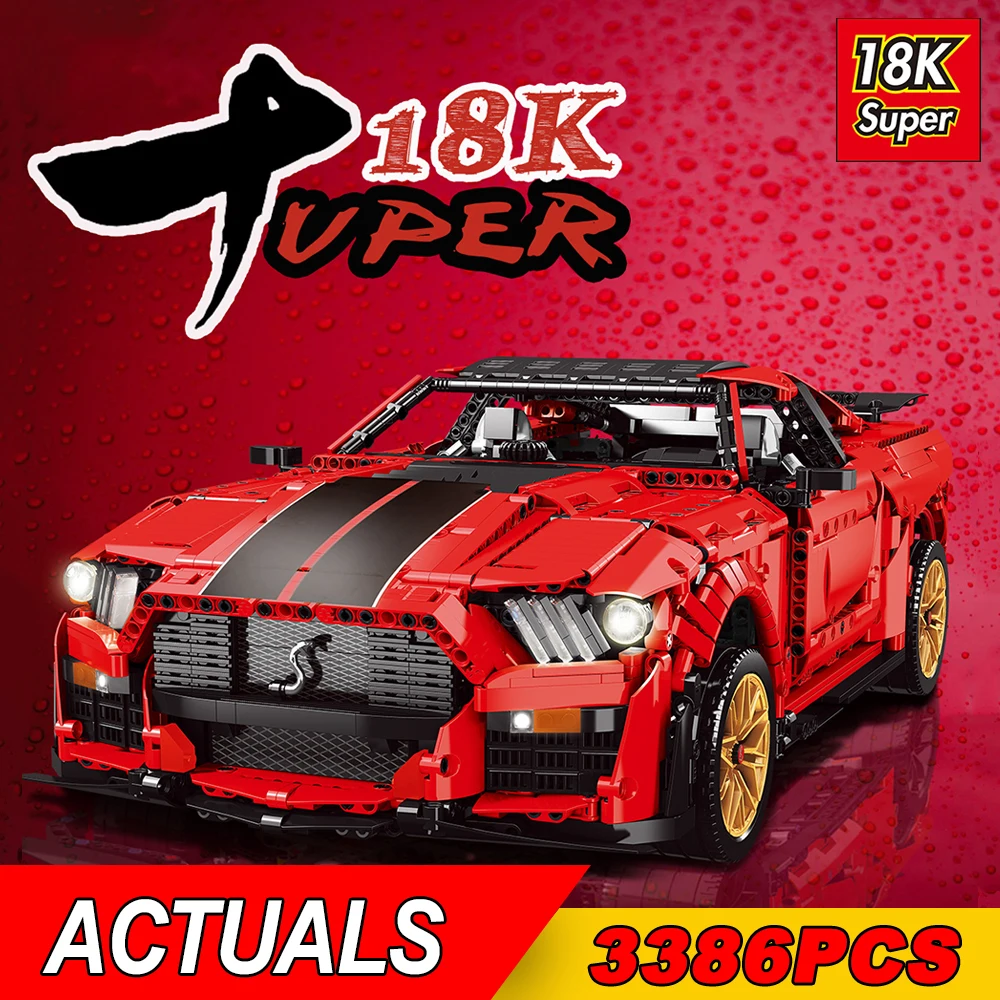 

Технический Mustang K135 Shelby GT500 модель 1:8 супер спортивные строительные блоки быстрая бритья блоки кирпичи игрушки детские подарки