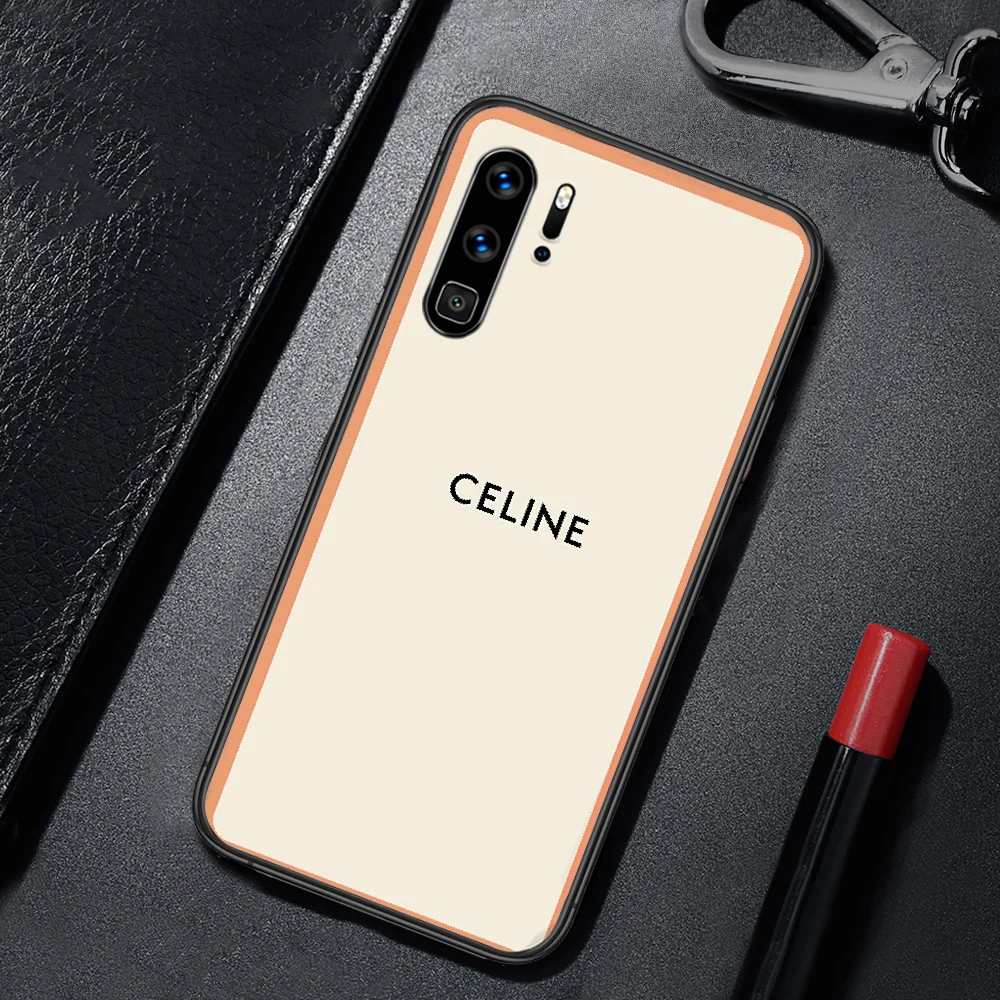 

Luxury Fashion Brand Celin Phone Case Cover For Huawei P Mate Smart 10 20 30 40 Lite Z 2019 Pro Black black Waterproof Soft Back