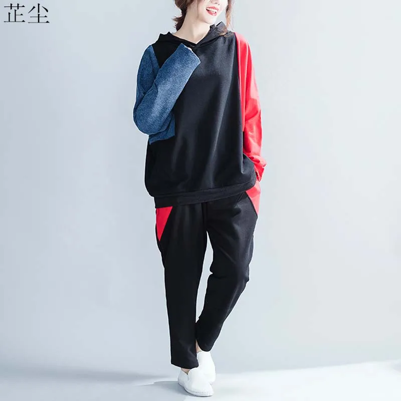 Женский спортивный костюм из двух предметов хлопковая комбинированная