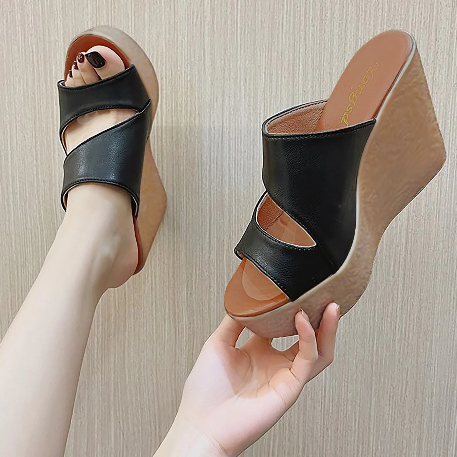 

Slippers 2021 Ladies Summer Fashion Platform Solid Color Casual Slope Slippers JAYCOSIN Zapatillas Mujer Summer Shoes For Women