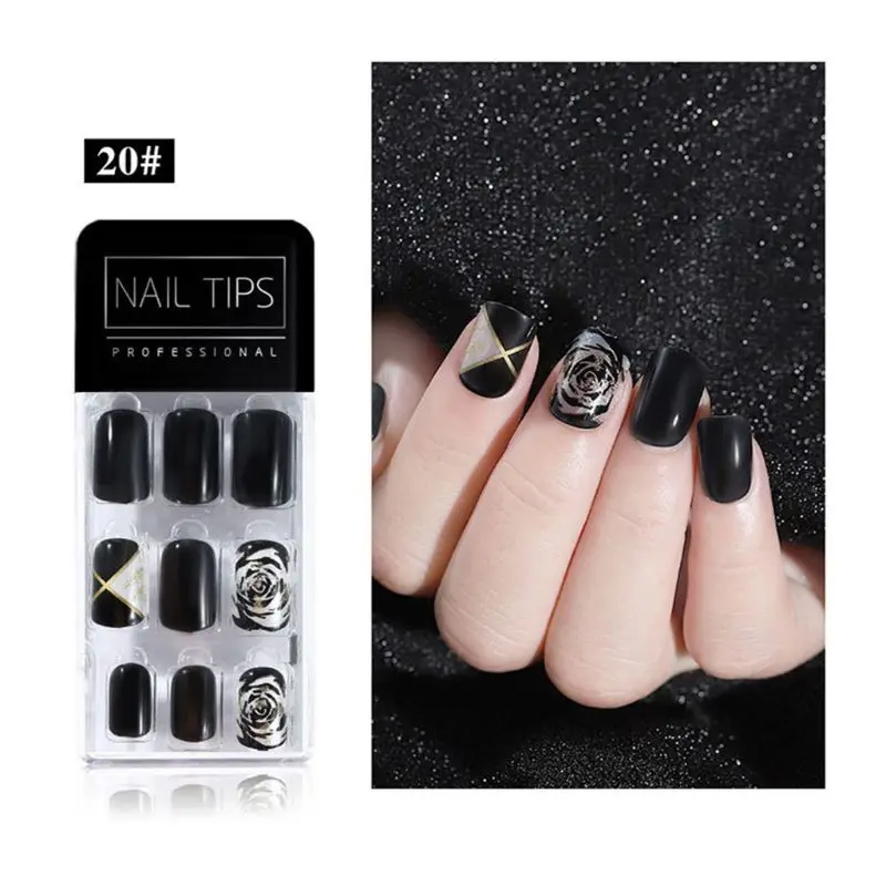 

Detachable Full Cover False Nail Tips Sticker Reusable Nails Decoration Tools C1FF