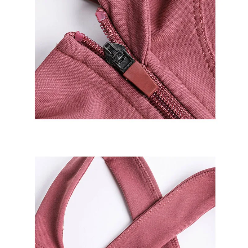 

Women zipper front Nylon Padded Sport bra Fitness Athletic bras Yoga Top Bodybuilding Vest workout clothes