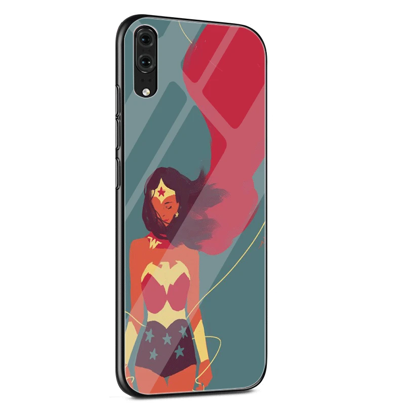 Phone Case Glass For Huawei Honor Mate 20 7A Pro 9 10 P30 P20 P10 Lite Y6 Y9 8X Cover Wonder Woman Comics |