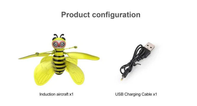 

USB Yellow Flying Ball Bee Aircraft LED RC Helicopter Toy Electric Infrared Sensor Toy Gesture Sensing Drone Kid Xmas Gift