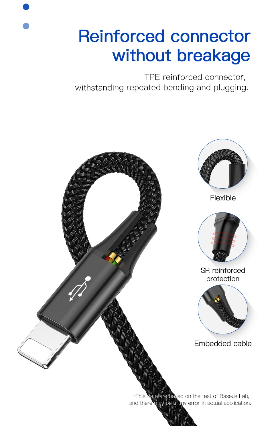 Baseus 3 в 1 USB кабель для iPhone samsung Xiaomi мульти Быстрая зарядка зарядное устройство usb type C type-c Micro USB кабель для мобильного телефона