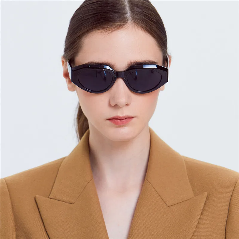 

Women Rectangle 2021 New Vintage Sunglasses Brand Designer Retro Points Sun Glasses Female Lady Eyeglass Cat Eye Driver Goggles