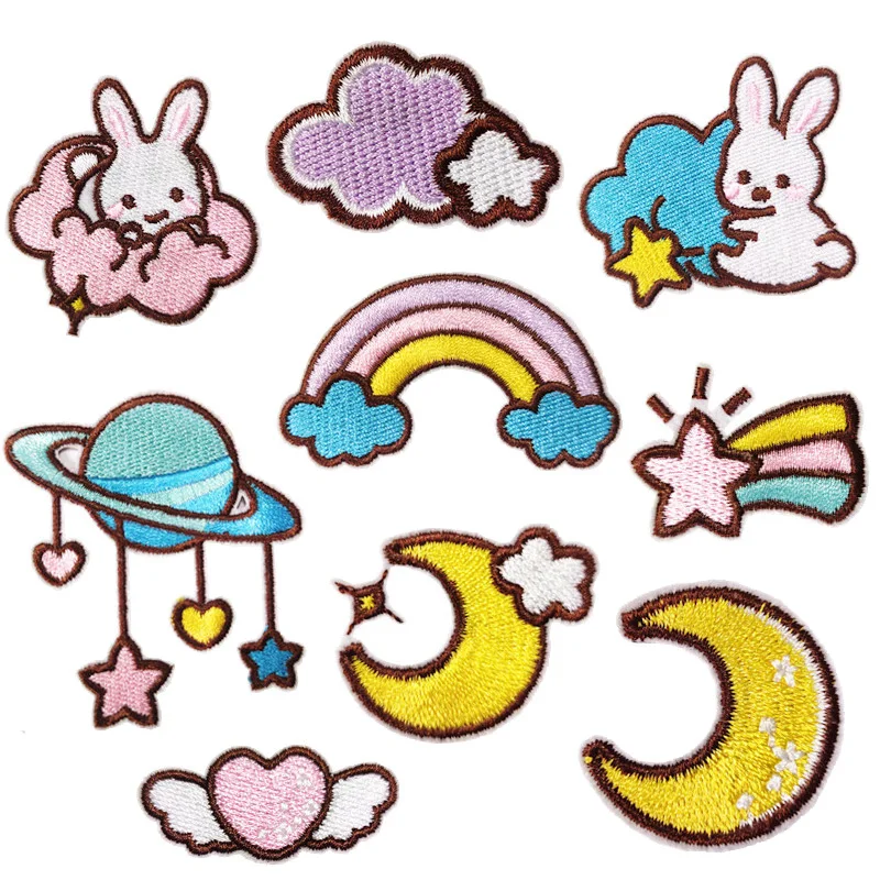 Вышитый патч-наклейка для скрапбукинга Одежда Аксессуары шитья с кроликом