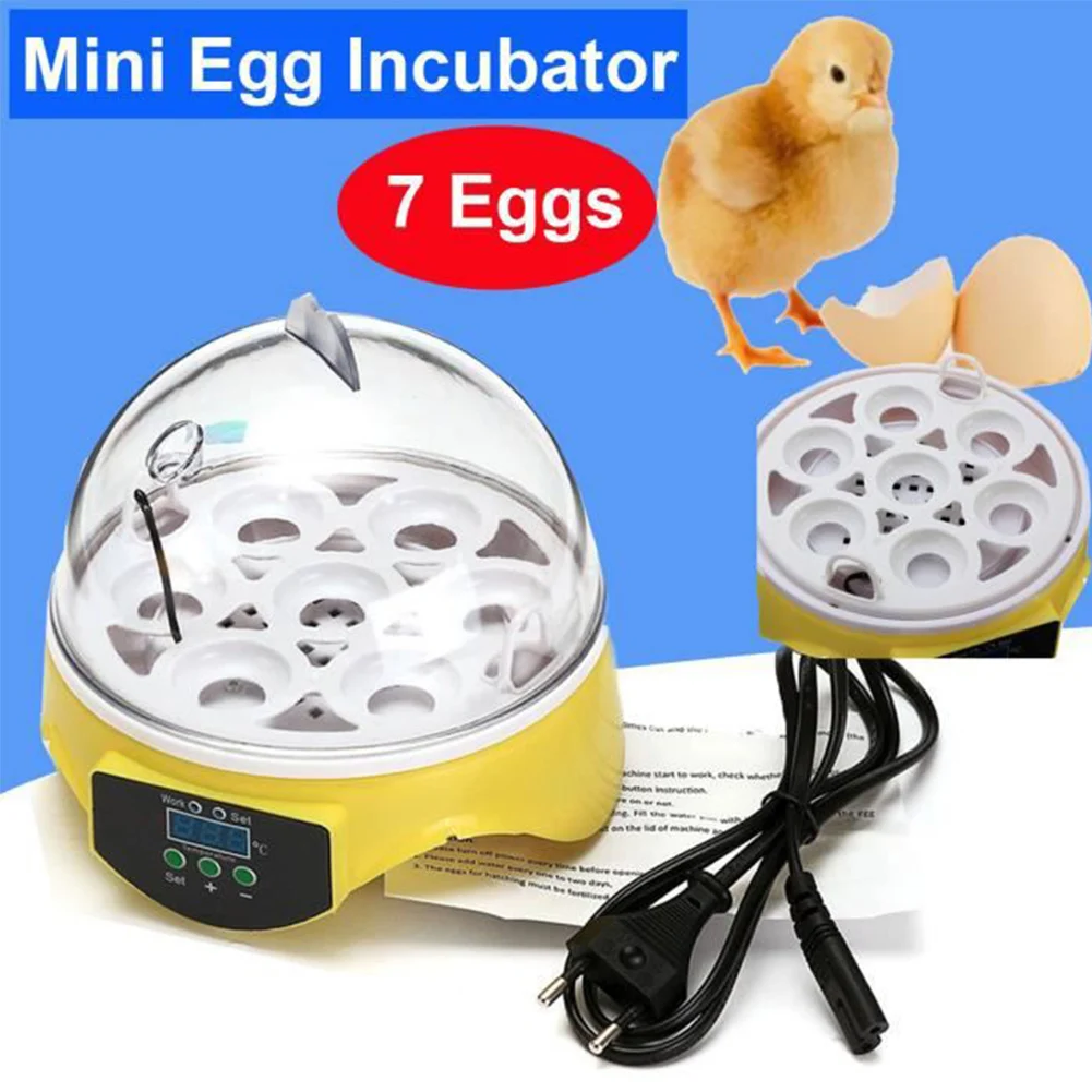 

Eggs Incubator 7 Eggs Hatcher Eggs Rack Tray Hatching Machine Automatic Intelligent Temperature Control for Birds Chicken Duck