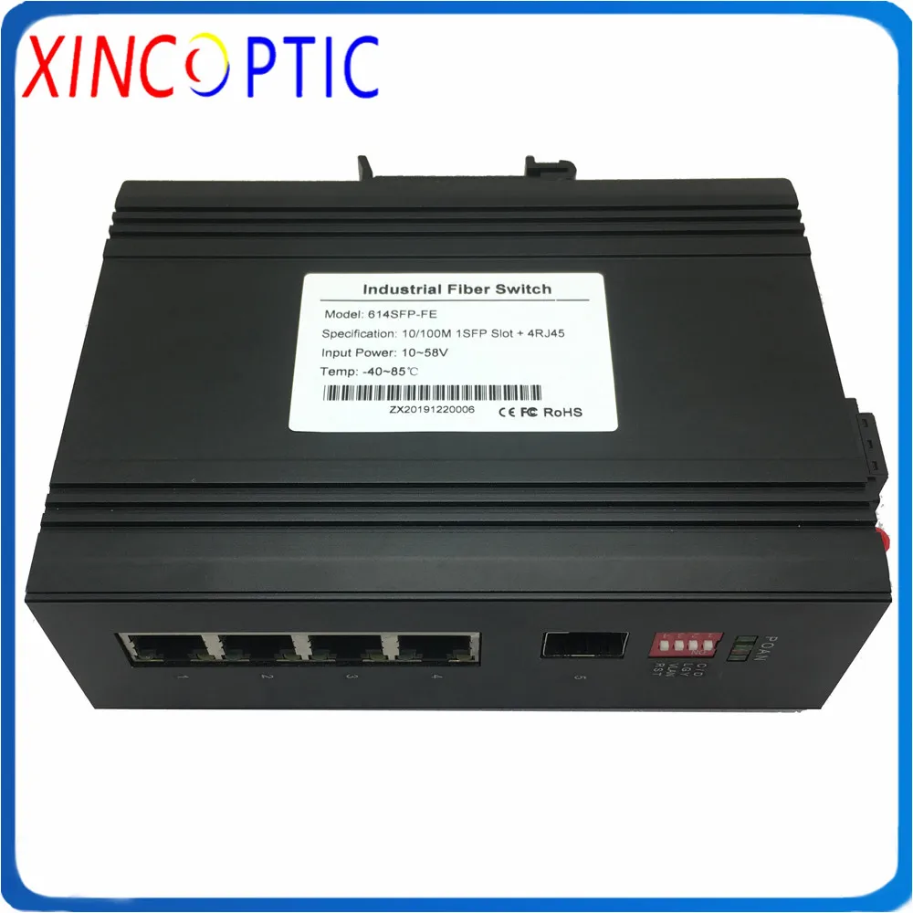 4POE IEEE802.3af/at + 1 двойное волокно SM 1310 нм 20 км SC.3 порт 10/100/1000 м Промышленный Коммутатор