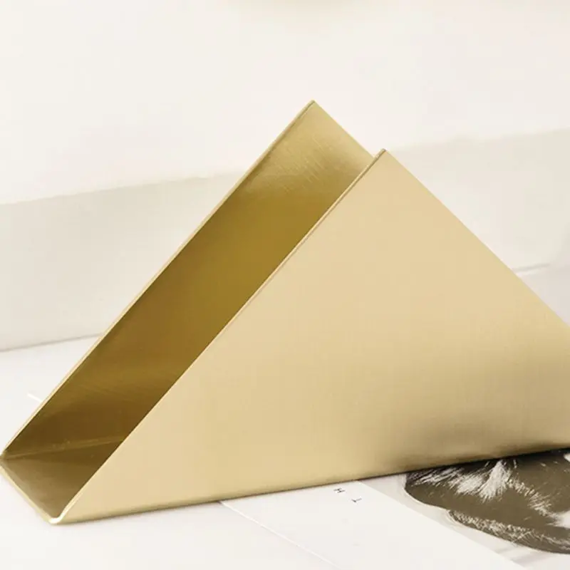 

Stainless Steel Napkin Rack Box Dispenser Triangle Paper Tissue Holder Home Party Table Decoration D5BD