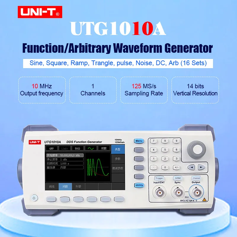 

UNI-T UTG1010A Function/Arbitrary Waveform Generator Signal Generators Single Channel10MHz Channel Bandwidth 125MS/s